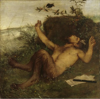 Faun plucking a blackbird by Arnold Böcklin